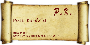 Poli Karád névjegykártya